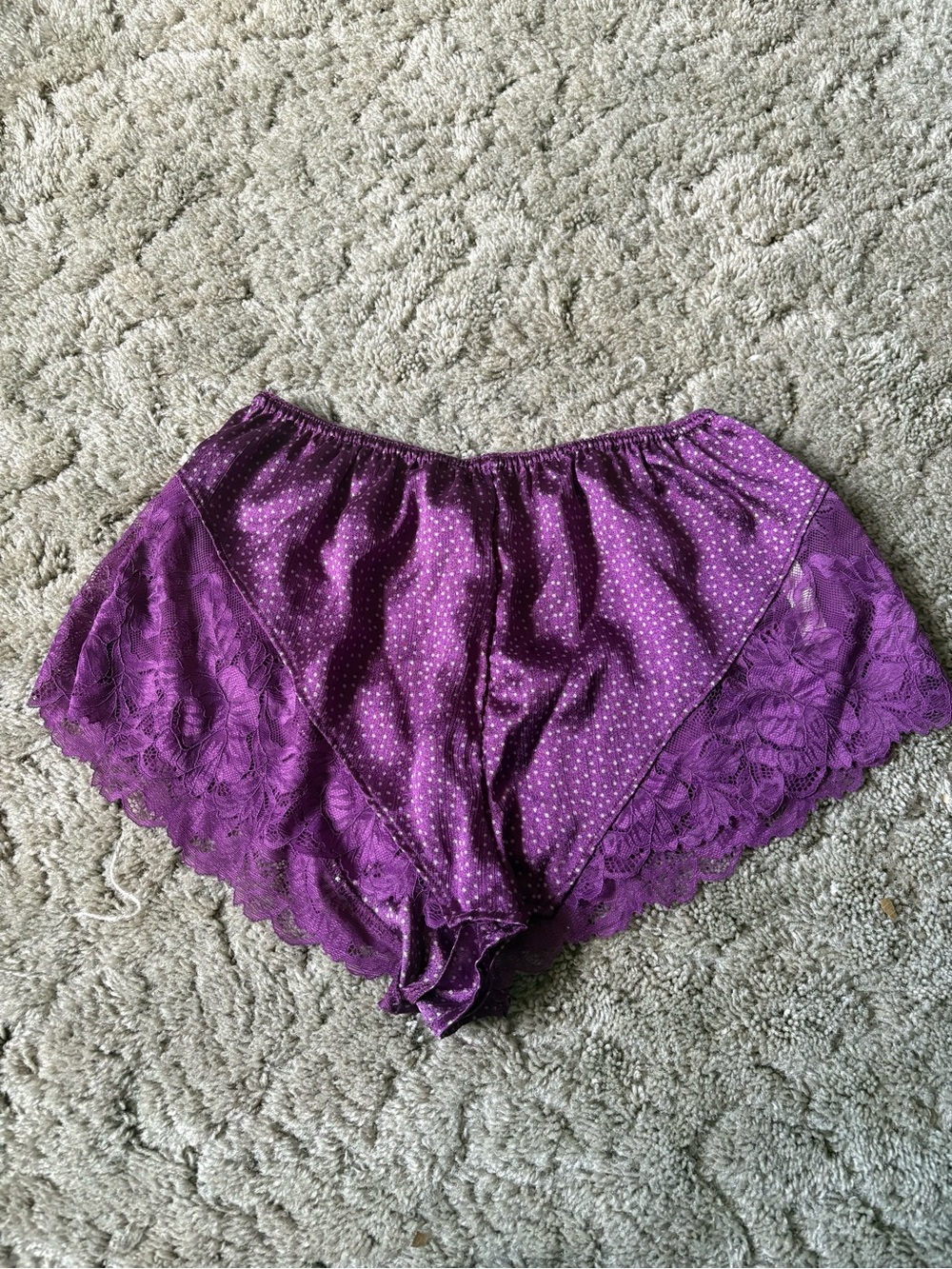 free people Purple Satin Lace Sleep Shorts